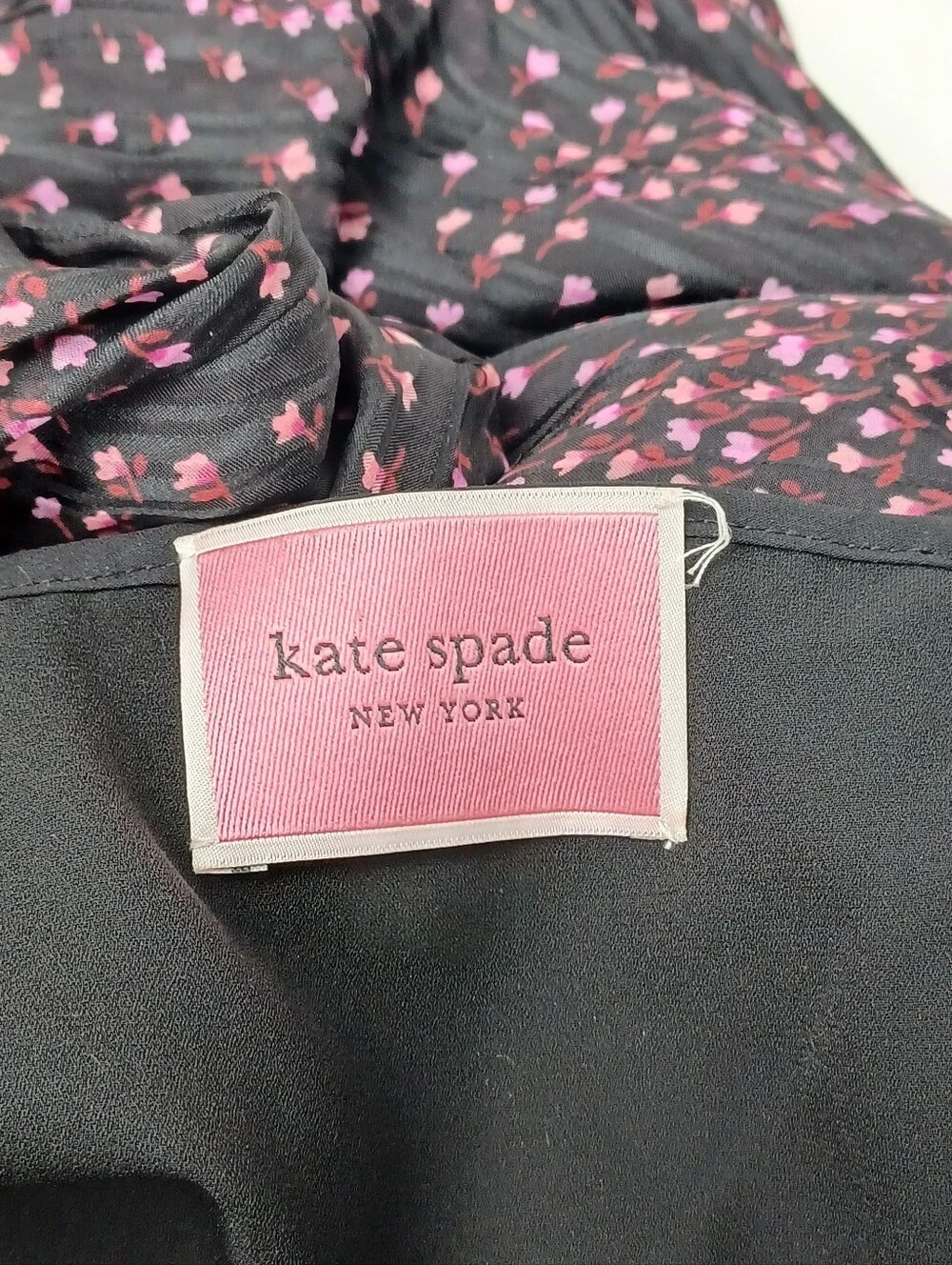 Kate Spade Floral Print Midi Dress Size 4 Viscose Silk Tie Back Feminine Defect